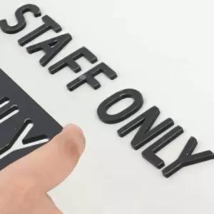 부착식 STAFF ONLY 블랙 입체사인 디자인문패