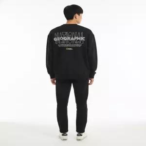 nationalgeographic N261USW920 론트라 레터링 그래픽 세미오버핏 맨투맨 BLACK