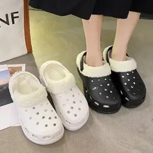 여성 EVA 키높이 6cm 털슬리퍼 샌들 내피탈부착가능 iZl86yyq
