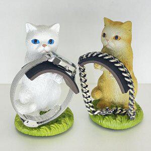 [기타]세토크래프트 정품 화이트 캣집사 악세사리 시계거치대