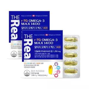 [더리얼] 알티지 오메가3 맥스 1400 [1400mg x 60캡슐] x 2박스 4개월분