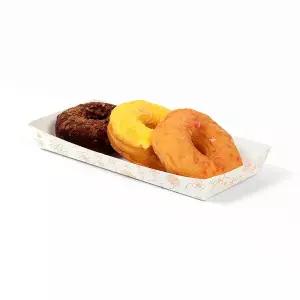 [해피팩]사각 종이 접시 트레이 일회용 김밥 떡 베이커리 포장 그릇 DK-4호 소량 100개