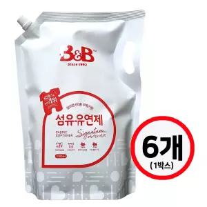 비앤비 유아의류 섬유유연제 베르가못 자몽향 리필형 2100mL x 6개(1박스)