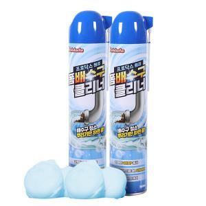 폼 배수구 클리너 싱크대/세면대/변기 배수관 하수구 찌든때 청소 세정제 2개