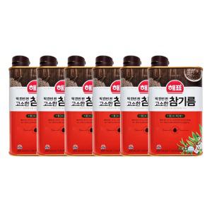 사조해표 딱한번 짠 고소한 참기름 500ml X 6개