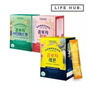 라이프허브 콤부차 골라담기 1박스(30포) 레몬/피치/샤인머스캣 3종 골라담기