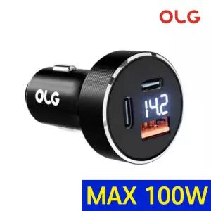 올지 트리플 시거잭 C2 차량용 100W 시가잭 고속 충전기 3구 usb
