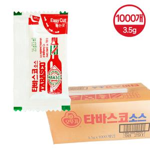 달디단마켓 오뚜기 타바스코소스 (BOX) 3.5gX1000개 일회용 파우치 핫소스
