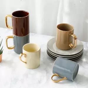 에크렌 24K 골드 머그 4색 300ml 350ml 고급 커피잔 머그컵 주방용품