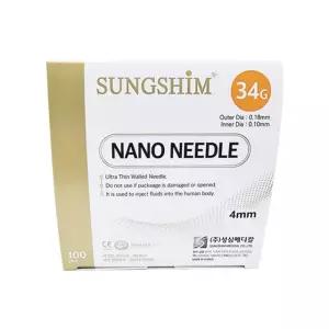 성심 나노니들 일회용 주사침 멸균 주사바늘 34G 4mm 100개입