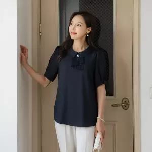 [마담4060]엄마옷 마담4060 주름타이반팔 여름블라우스블라우스-RBL2505038-
