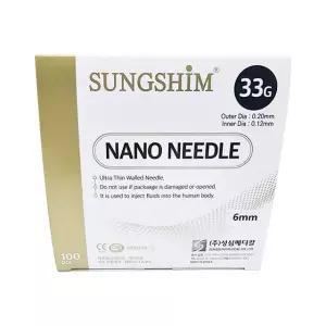 성심 나노니들 일회용 주사침 멸균 주사바늘 33G 6mm 100개입