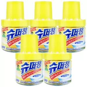 산도깨비 슈퍼청 화장실 변기세정제 병타입 레몬향 180g x 5개