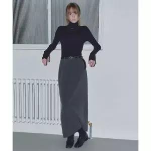 매장정품 COSTUMEOCLOCK WOMAN 포멀 슬릿 H라인 맥시 스커트 차콜 COWSK002CHARCOAL 143741