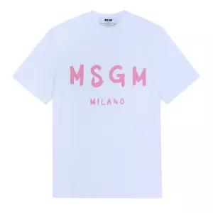 MSGM 반팔 3441MDM510 237002 01A 브러시드 로고 여성반팔티