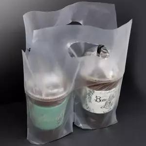 [오너클랜]비닐캐리어 960ml(32온스)컵용 2구 무지 1000장 테이크아웃 음료캐리어