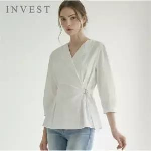 [인베스트] 오픈 카라 랩 블라우스_IN6S1BL5301