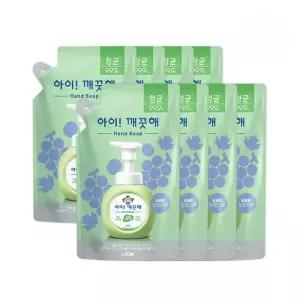 아이깨끗해 거품형 핸드워시 대용량 손세정제 청포도 450ml 리필 x 8개