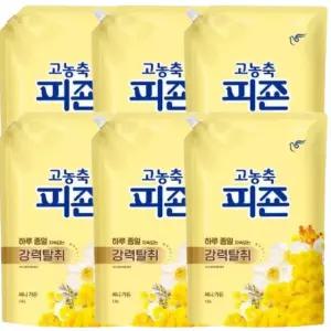 피죤 고농축 섬유유연제 써니가든 리필 1.6L 6개
