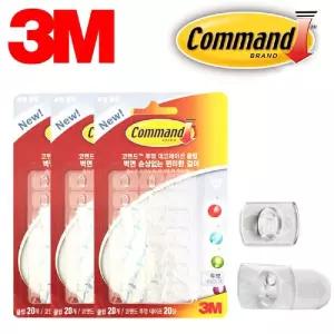 3M 투명 장식용전선 미니클립 60P/선정리/전선/고정핀/타이/충전기/케이블/정리/차량용/걸이/전기선/고정
