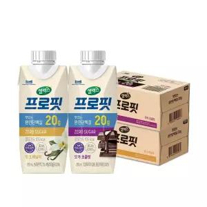 [T쇼페] 셀렉스 프로핏 밀크 바닐라 250ml, 18입, 1개 + 프로핏 모카 초콜릿 250ml, 18입, 1개