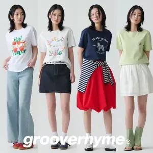 그루브라임 26SS 최신상 여성 쿨에어큐브 반팔 티셔츠 4종