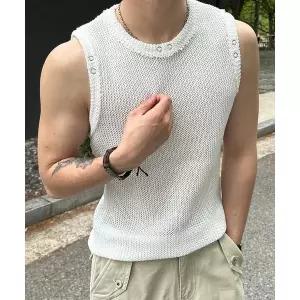아일랜드 머슬핏 와플 데끼 나시 (3color)