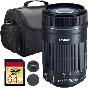 캐논 EF-S 55-250mm f/4-5.6 IS STM 렌즈 이미지 안정화 및 부드러운 자동 초점 기능을 갖춘 컴팩트 망원