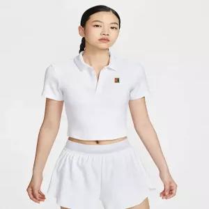 (국내매장판) 나이키 코트 헤리티지 크롭 여성 반팔 폴로셔츠 HJ8993-100