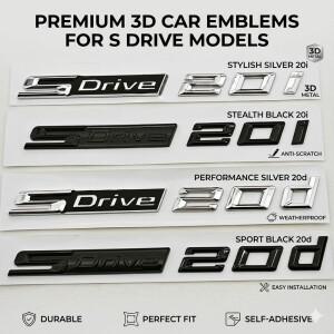 3D ABS 자동차 스타일링 로고 sDrive 20i 20d 엠블럼 배지 스티커 (BMW X1 X2 X3 Z4 트렁크 펜더 데칼) 글