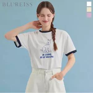 [블루레이스] 퍼피 프린팅 링거 롱 티셔츠_B6M1TS9780