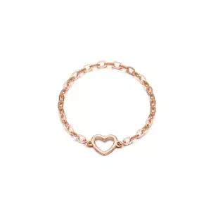[티르리르] 14K 핑크골드 미니 하트 체인반지 TRSK4P20795MX