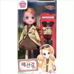[하프클럽/]원앤원 빈티지 스타일 여아 감성 체리 디자인 인형 소장용 캐릭