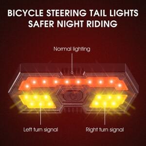 웨스트 바이킹 자전거 방향 지시등 무선 리모컨 후미등 야간 안전 경고등 MTB 로드 바이크 액세서리