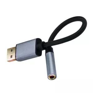 USB A타입 고퀄리티 오디오 변환 젠더 4극 스테레오 3.5mm 노트북 PC 연결 이어폰 헤드폰 스피커 음향출력