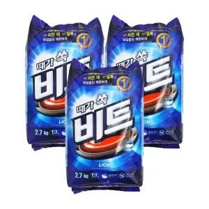 라이온코리아 비트 일반용 리필 가루세제 2.7kg x 3개