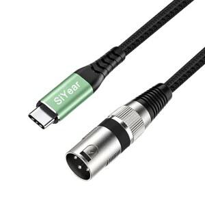 SiYear USB C to XLR 수 노트북, 콘솔 액티브 앰프 어댑터 스피커, 연결용(2m/6.6피트) 스마트폰 스테레오 오디오 - 3핀 케이블, 믹서 파워 타입