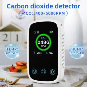 일산화탄소감지기 LCD 디지털 이산화탄소 감지기 미니 NDIR 가스 센서, 습도계, 테스터, 공기질 1 CO2 3 IN