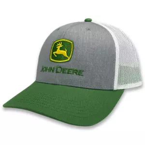 John Deere 야구 모자 트러커 스타일, 그레이 및 그린, 자수 로고 존디어