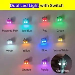 스위치가 있는 듀얼 LED 조명 DIY 모델 제작/건담/인형의 집 장식/디오라마/미니어처 풍경용 무선 램프