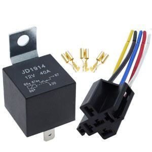 자동차릴레이 40A 방수 차량용 전압 릴레이 코일 소켓 퓨즈 24V 자동 12V 8W