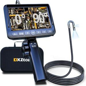 DXZTOZ 듀얼 렌즈 아티큘레이팅 보어스코프(라이트 포함) 아티큘레이티드 스네이크 카메라 포함 5인치 엔진 내시경 검사 카메라 1080P 비디오스코프(자동차 홈 메카닉스용)-5FT