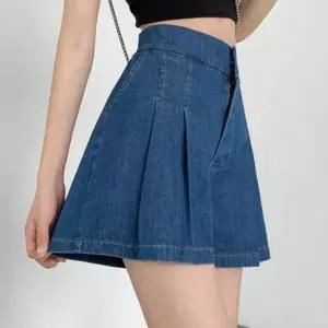 [하프클럽/]데님 핀턱 밴딩 치마 반바지 팬츠 와이드
