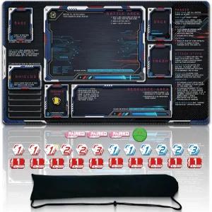 건담 카드 게임과 호환되는 구역이 있는 싱글 플레이어 TCG 플레이 매트 보너스 26피스 아크릴 토큰 세트