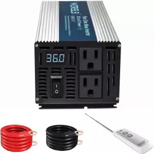 WZRELB 800W 순수 사인파 인버터 36V DC 110V 120V AC 전력 변환기 LED 디스플레이 리모컨 가정용 RV 트럭