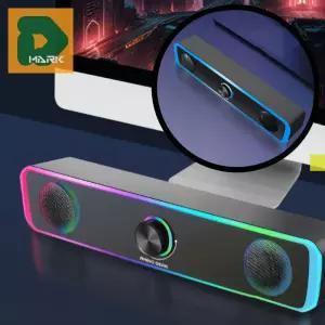 파워풀 사운드바 전원 조명 데스크탑 감상 게임용 컴퓨터스피커 모니터용 LED 음악 USB 노트북 PC용 효과