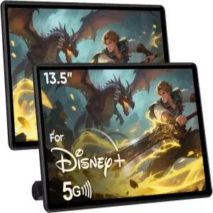 뒷좌석용 13.5인치 안드로이드 자동차 TV 헤드레스트 모니터 휴대폰 미러링 터치스크린 HDMI WiFi SD 카드