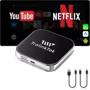 무선 카플레이 8 코어 오토 멀티미디어 비디오 박스 4G 셀룰러 4GB+64GB 내장 안드로이드 13 내비게이션