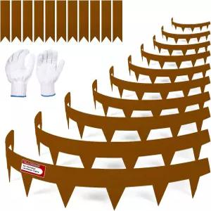 ULAIHOMN 33피트 프리 녹슨 코르텐 스틸 조경 테두리 노파지 금속 정원 잔디용 클립이 있는 10팩 풍화강