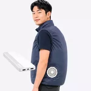 여름작업복 공사현장 폭염대비 에어쿨링 선풍기조끼 보조배터리 작업조끼 아이스 얼음 에어 조끼 작업복